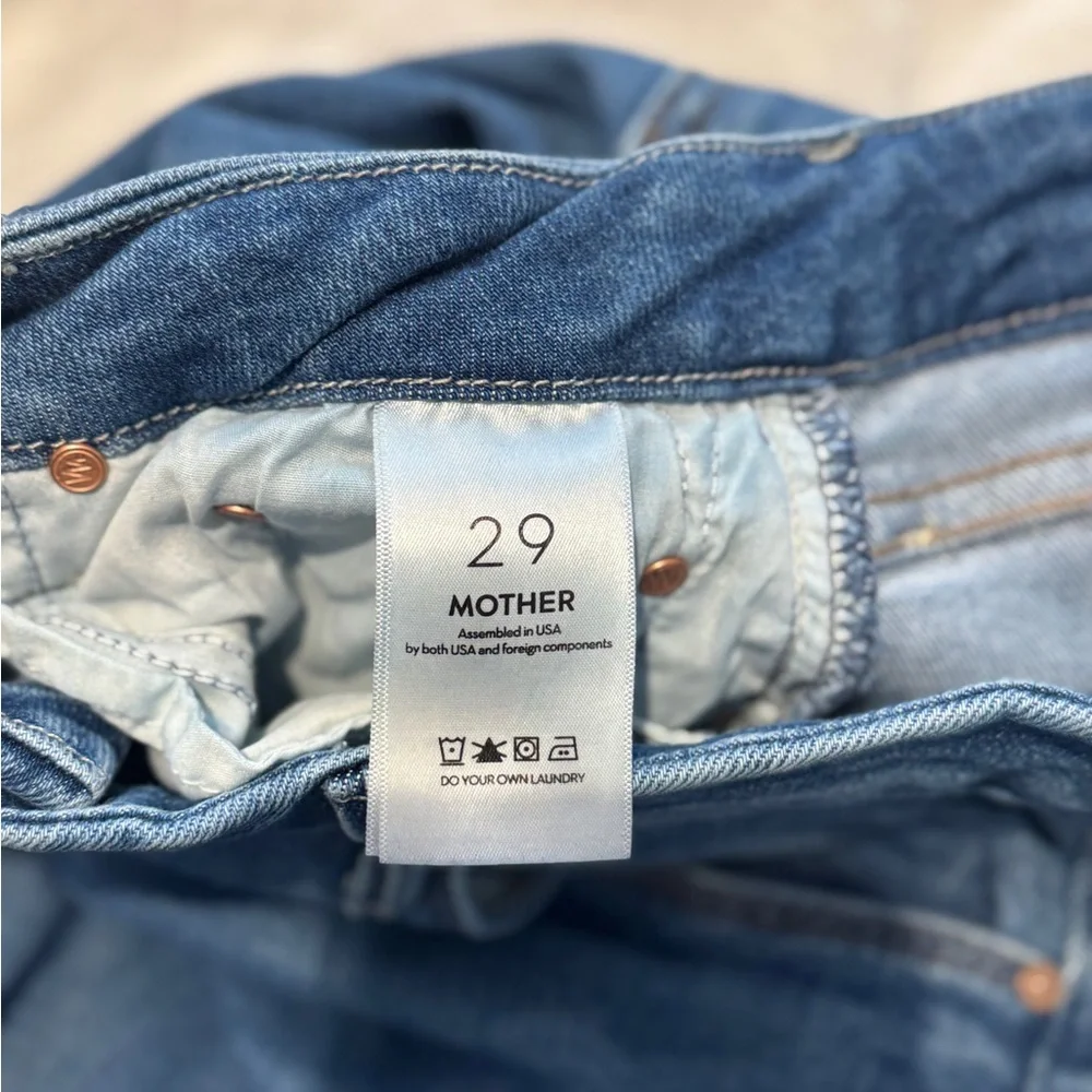 MOTHER Light Blue Wide Leg Jeans - Picture 4 of 7